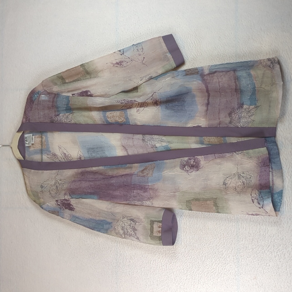 R&M‎ Richards Women's Purple Sheer Pastel Vintage Kimono Shrug Size 8